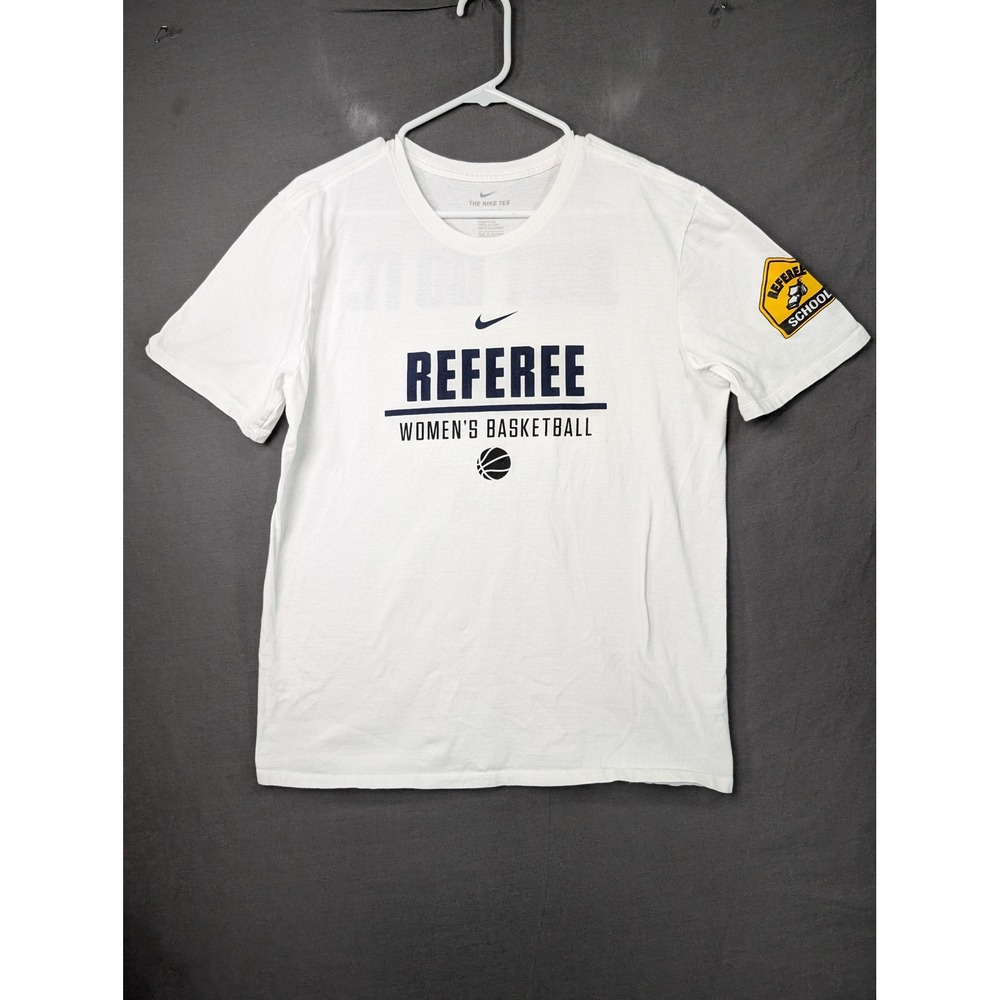 Nike The Nike Tee Womens Basketball Referee School T-Shirt White Large 7811